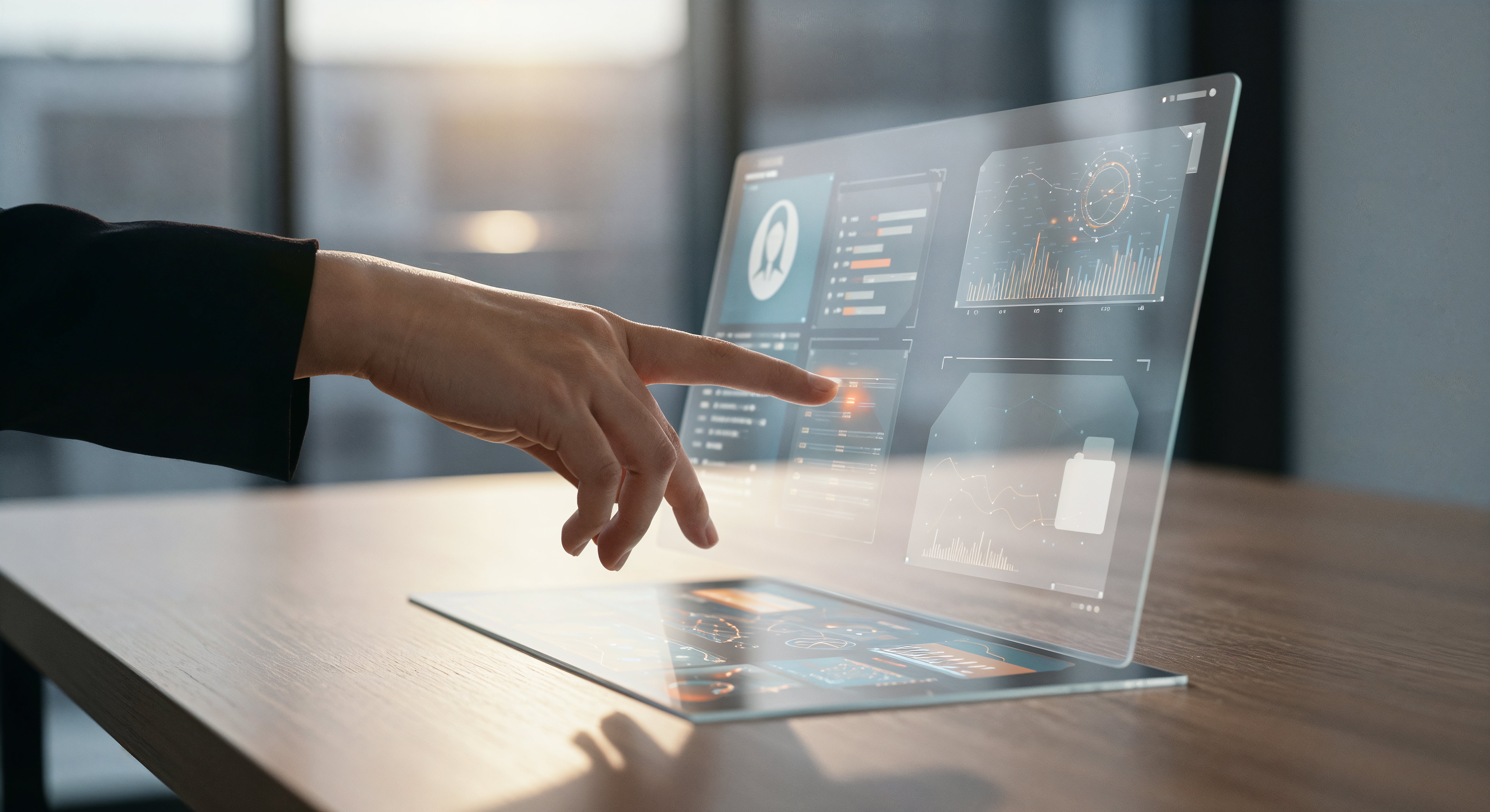 hand-touching-futuristic-transparent-screen